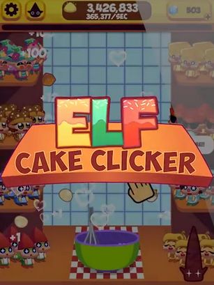 Haz clic en la torta del elfo: Carrera de azúcar. Elfo en un estante
