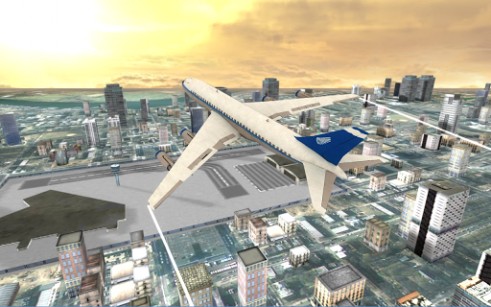 Simuldor de vuelos: Avión en la ciudad