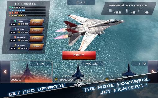 Avión de caza reactivo: Combate 3D aéreo moderno