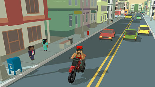 Piloto de moto 3D: Ciudad de bloques 17