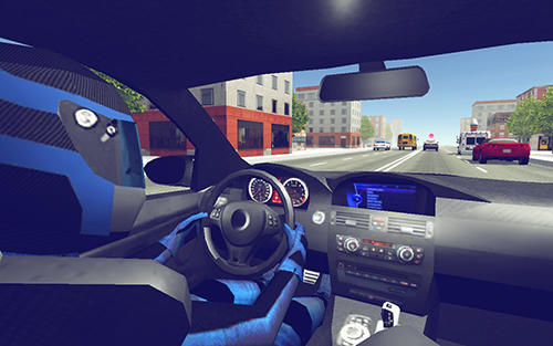 Piloto de carreras en un vehículo policial en 3D