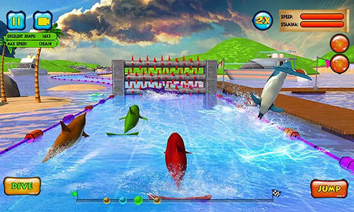 Carreras de delfines 3D