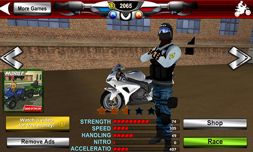 Motocicleta de la policía: Simulador del crimen
