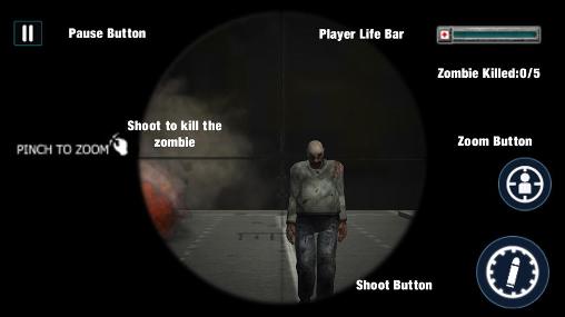 Tiroteo 3D del francotirador a los zombis