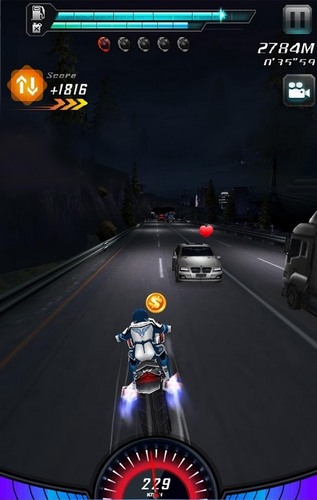 Motocicleta en la carretera