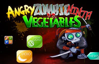 Zombies-Ninja enojados contra las verduras 