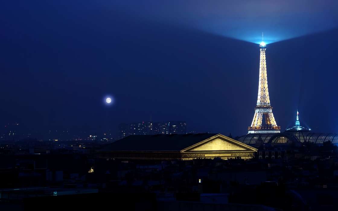 Paisaje,Noche,Arquitectura,París,Torre Eiffel