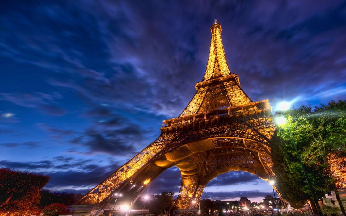Paisaje,Noche,Arquitectura,Torre Eiffel
