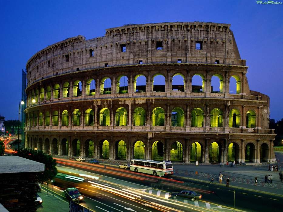 Paisaje,Ciudades,Arquitectura,Coliseo,Italia