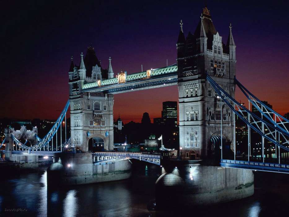 Noche,Arquitectura,Londres,Paisaje,Ciudades,Ríos,Puentes