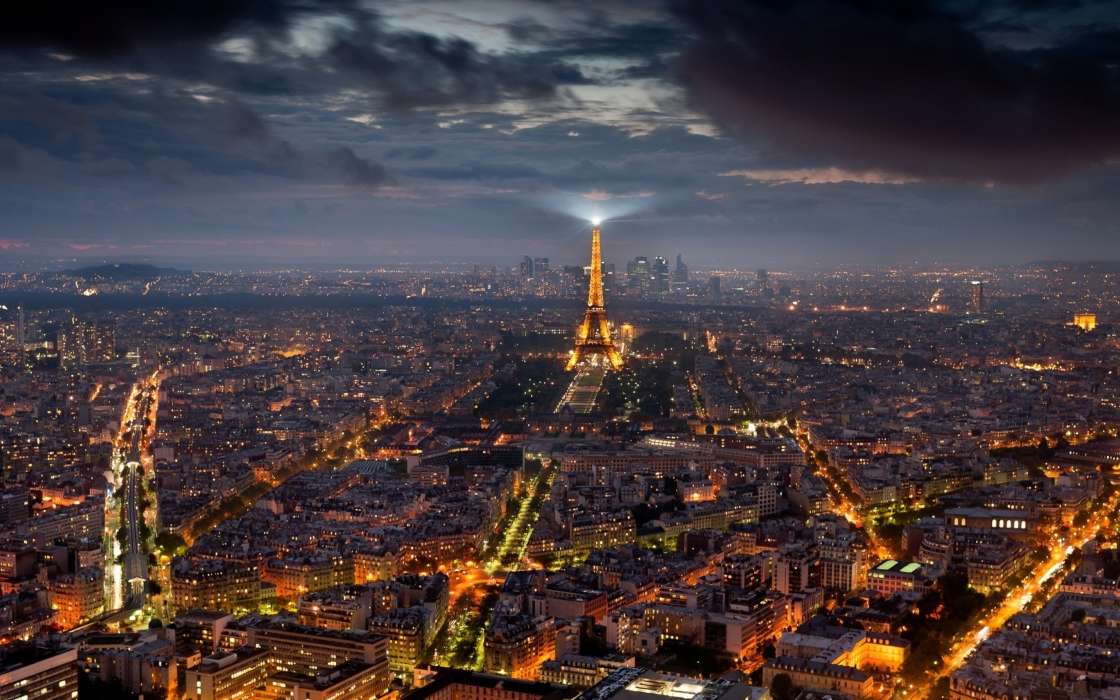 Torre Eiffel,Paisaje,Ciudades,Noche,París
