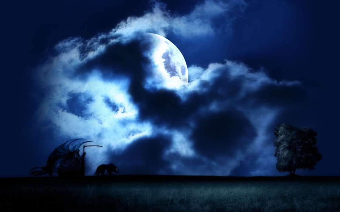 Fantasía,Noche,Luna