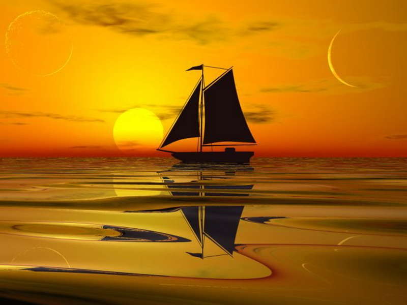 Barcos,Paisaje,Puesta del sol