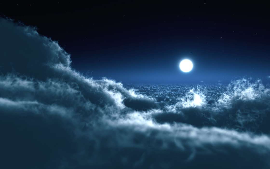 Noche,Nubes,Luna,Paisaje,Cielo