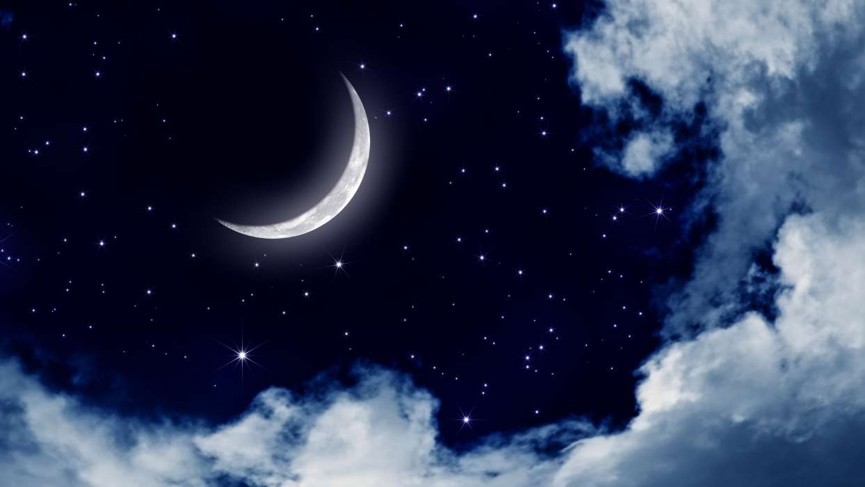 Paisaje,Cielo,Noche,Nubes,Luna