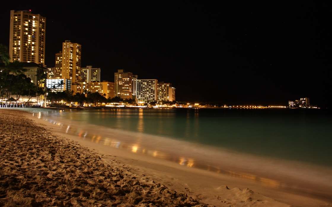Noche,Paisaje,Playa