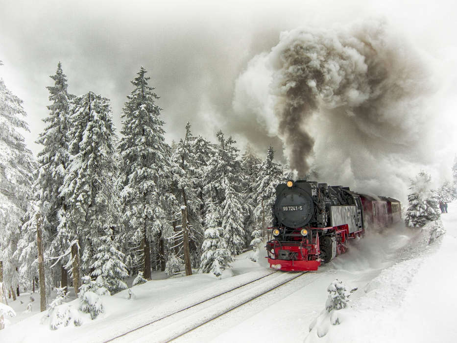 Transporte,Paisaje,Invierno,Nieve,Trenes