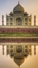 Descargar la imagen Paisaje,Ríos,Arquitectura,Taj Mahal para celular gratis.