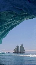 Descargar la imagen Icebergs,Yates,Paisaje para celular gratis.