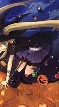 Descargar la imagen Vacaciones,Anime,Chicas,De Halloween para celular gratis.