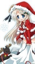 Descargar la imagen Vacaciones,Anime,Chicas,Año Nuevo,Navidad para celular gratis.