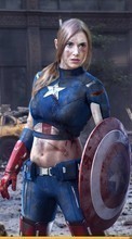 Descargar la imagen Cine,Personas,Chicas,Capitán América para celular gratis.