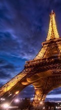 Descargar la imagen Paisaje,Noche,Arquitectura,Torre Eiffel para celular gratis.