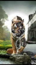 Descargar la imagen 1024x768 Animales,Arte,Robots,Tigres para celular gratis.