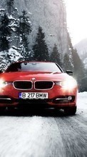 Descargar la imagen Transporte,Automóvil,Invierno,Carreteras,Montañas,BMW,Nieve para celular gratis.