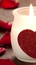 Descargar la imagen Día de San Valentín,Amor,Vacaciones,Corazones,Velas para celular gratis.