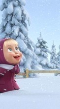 Descargar la imagen 1080x1920 Dibujos animados,Invierno,Niños,Nieve para celular gratis.
