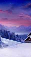 Paisaje,Invierno,Casas,Montañas,Nieve para Sony Ericsson Live with Walkman