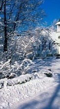 Casas,Paisaje,Nieve,Invierno para HTC Desire VT