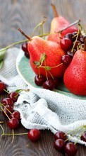 Descargar la imagen Frutas,Comida,Cereza,Peras para celular gratis.