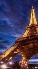Descargar la imagen Paisaje,Ciudades,Noche,París,Torre Eiffel para celular gratis.