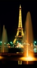 Descargar la imagen Torre Eiffel,Noche,Paisaje para celular gratis.