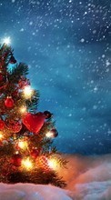 Descargar la imagen Vacaciones,Año Nuevo,Nieve,Abetos,Navidad para celular gratis.