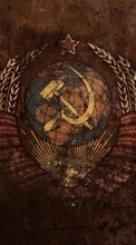 Descargar la imagen Escudos de armas,Fondo,URSS para celular gratis.