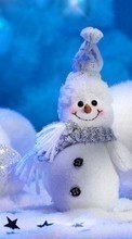 Descargar la imagen Fondo,Muñeco de nieve,Año Nuevo,Vacaciones para celular gratis.