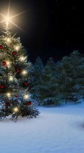 Descargar la imagen Fondo,Muñeco de nieve,Año Nuevo,Vacaciones para celular gratis.