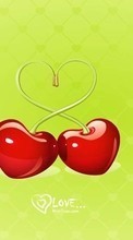 Descargar la imagen Frutas,Cereza,Corazones,Amor,Imágenes,Bayas para celular gratis.