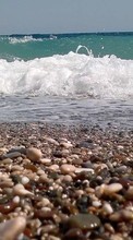 Descargar la imagen Paisaje,Guijarro,Mar,Ondas,Playa para celular gratis.