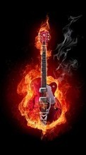 Descargar la imagen Música,Fuego,Instrumentos,Guitarras para celular gratis.