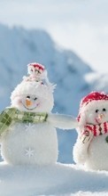 Descargar la imagen Paisaje,Invierno,Juguetes,Nieve,Muñeco de nieve para celular gratis.