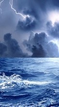 Descargar la imagen Paisaje,Mar,Nubes,Relámpago para celular gratis.