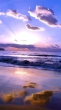 Descargar la imagen Paisaje,Agua,Puesta del sol,Cielo,Mar,Playa para celular gratis.