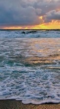 Descargar la imagen Paisaje,Agua,Puesta del sol,Cielo,Mar,Playa para celular gratis.