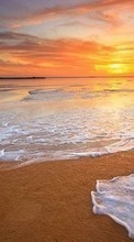Descargar la imagen Paisaje,Puesta del sol,Cielo,Mar,Playa para celular gratis.