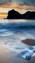 Paisaje,Puesta del sol,Mar,Ondas,Playa para LG G Pad 10.1 V700