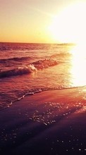 Descargar la imagen Paisaje,Puesta del sol,Mar,Playa para celular gratis.